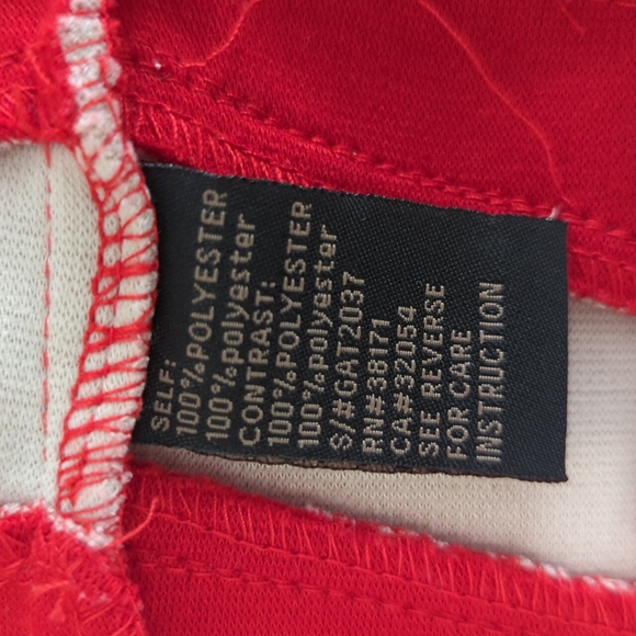 Strapless Red stripe tube top with zipper back - Picture 6 of 9